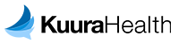 Kustannus Oy Duodecimin kokonaan omistaman Kuura Health Oy:n logo. Sinisen sävyissä oleva graafinen kuvio sekä tytäryhtiön tekstattu nimi.