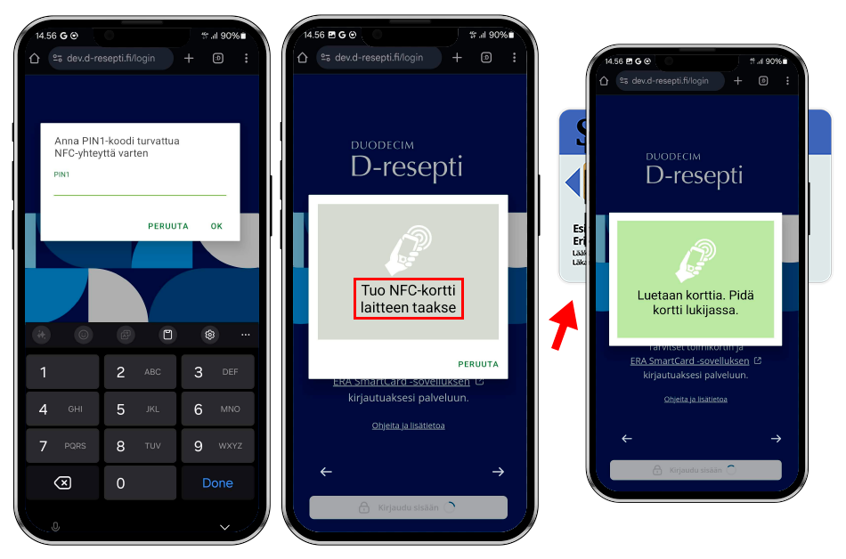 Anna pin1-koodi ja tunnista ammattikorttisi